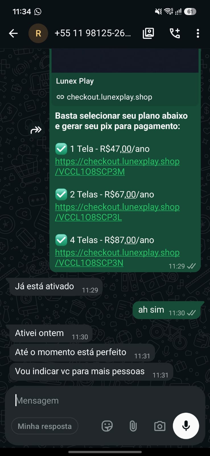 Feedback de cliente ELITECINE