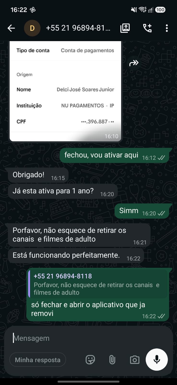 Feedback de cliente ELITECINE